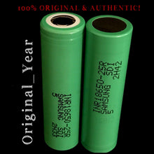 Load image into Gallery viewer, 2 SAMSUNG 18650 25R 2500mAh 35A HIGH DRAIN Rechargeable Battery