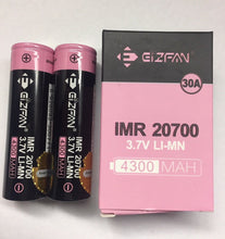 Load image into Gallery viewer, 2 x Eizfan IMR 20700 4300mAh Li-Mn Rechargeable 3.7v 30a High Drain Battery Efan
