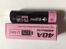 Load image into Gallery viewer, High power Efan IMR 21700 4800mAh 40A 3.7V rechargeable battery flat top